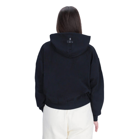 Felpa Donna con cappuccio dotato di coulisse e strass